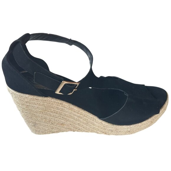 Refresh Brand Black High Wedge Sandals Pumps Open Toe EMERY-02 Women's Size 8M - Picture 2 of 15